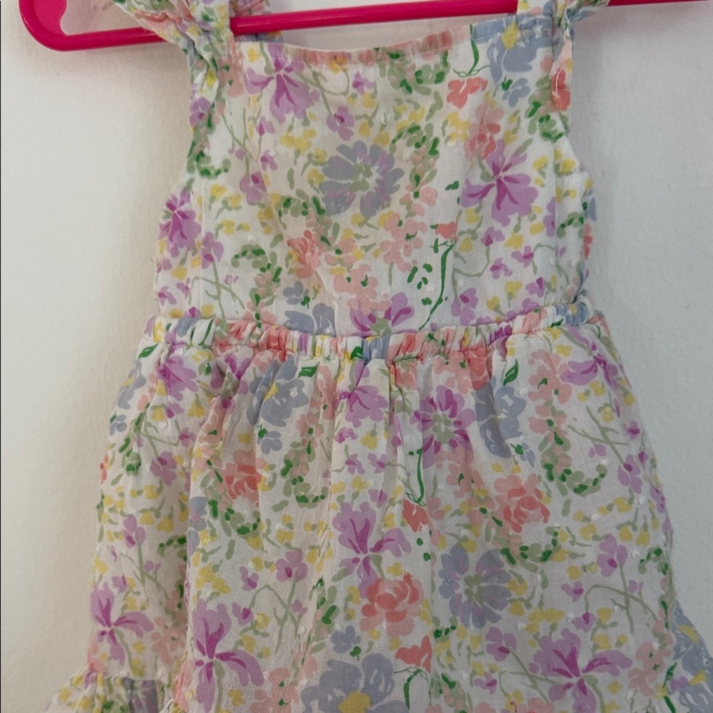 Baby Essentials Pastel Floral Dress in White, Pink, Lavender, Yellow, Green - Picture 2 of 4